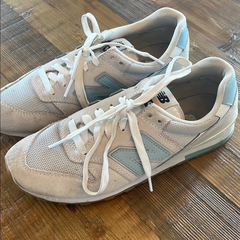 New Balance Tan and Blue Athletic Sneakers - Picture 3 of 7